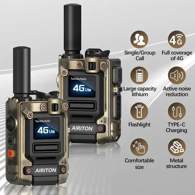 Alt view image 3 of 6 - Walkie Talkies Radios Unlimited Range Nationwide 4G Long Distance 5000 Miles Handheld POC Two Way Radio AI-G7 Push to Talk Over Cellular Radio Long Range Walkie Talkie (2 with SIM Card)