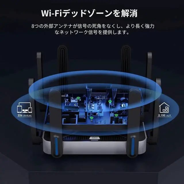 Alt view image 2 of 7 - AX6000 Dual-Band WiFi 6 Router - 2.5G Multi-Gig Ports, 6000Mbps WiFi Speeds, Quad-core CPU, WPA3 & VPN Security for Home/Office