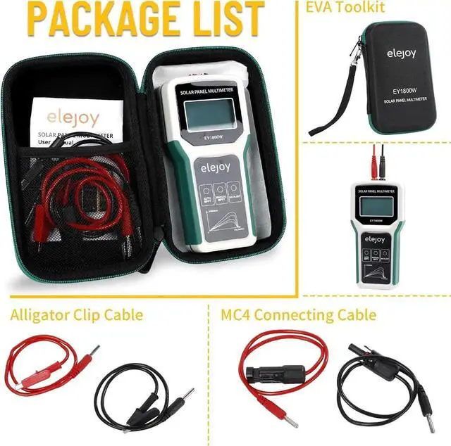 Alt view image 3 of 6 - 1800W Solar Panel Tester MPPT Photovoltaic Multimeter & Watt Meter Sm Port Tool for Solar PV Panel Data & Troubleshoot Measures Power Output, Performance, and Open Circuit Voltage