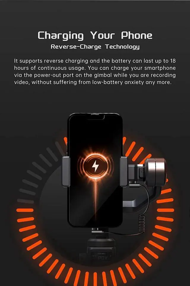 Alt view image 2 of 6 - iSteady M6 Gimbal Stabilizer for Smartphone, 3-Axis Cell Phone Stabilizer Built-in OLED Display 400g Payload Reverse Charging Android and iPhone Gimbal with Inception Motion Timelapse