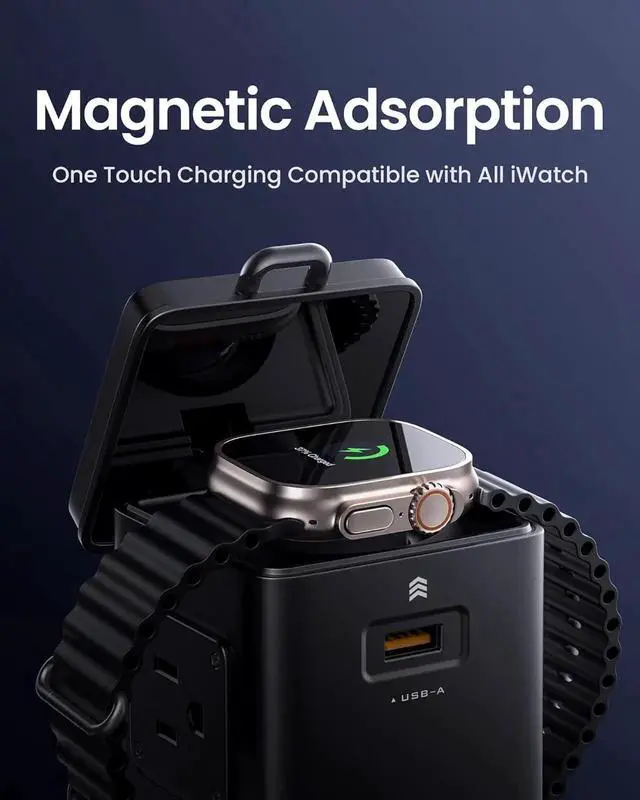Alt view image 2 of 7 - 8-in-1 Mag-Safe Charger Stand - 140W Charging Station for Multiple Devices Mag-Safe Stand Magnetic Qi2 Wireless Charger for iPhone 16/15/14/13/12 Series, Magnetic Charger for Apple Watch