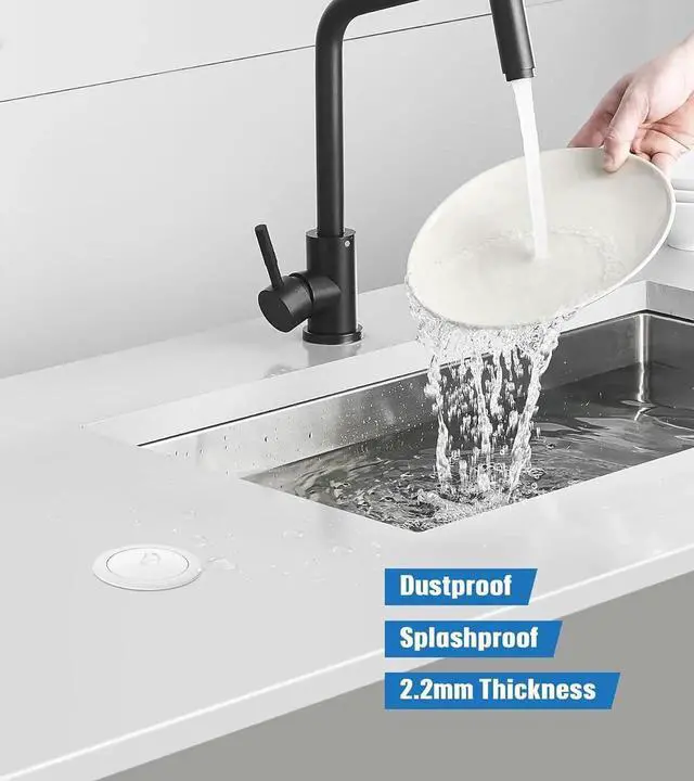 Alt view image 7 of 7 - 2 inch Space Saver Pop Up Outlet for Countertop with Retractable Cord,20W USB Ports,Tamper Resistant Outlets,Splashproof Socket,Desk Power Grommet Home Office Kitchen