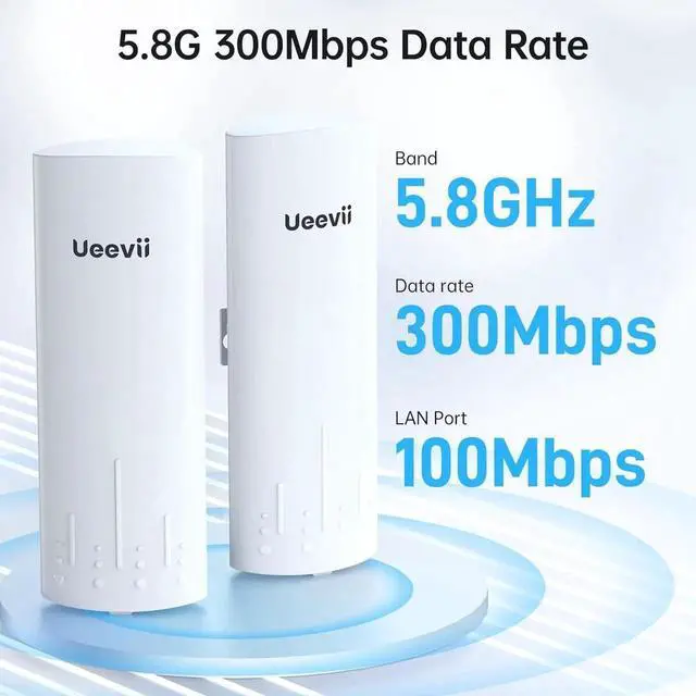 Alt view image 3 of 7 - CPE450 Wireless Bridge and WR3000K WiFi Router Kit, 5.8G 3KM Point to Point Wireless Bridge Outdoor to Shop Barn Garage Building Network Kit Solution, Outdoor WiFi Bridge(2PCS), Plug and Play