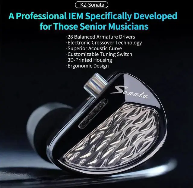 Alt view image 6 of 7 - Sonata 14BA IEMs, in-Ear Monitor Headphone High-Performance Flagship HiFi Earphones with 4 Tuning Switches, Clarity in All Frequency Stereo Sound Comfortable Headphones for Musicians (Tuning)