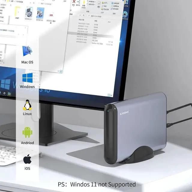 Alt view image 6 of 7 - SAS to USB 3.0 Hard Drive Adapter,SAS/SATA Enclosure Reader Docking Station for 3.5 inch HDD SSD with 12V/3A Power Adapter,Support up 20TB and UASP Tool Free Grey -