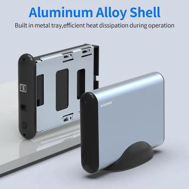 Alt view image 3 of 7 - SAS to USB 3.0 Hard Drive Adapter,SAS/SATA Enclosure Reader Docking Station for 3.5 inch HDD SSD with 12V/3A Power Adapter,Support up 20TB and UASP Tool Free Grey -