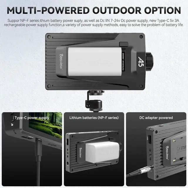 Alt view image 3 of 7 - Camera Monitor 4K HDMI HDR with 5.5 Inch IPS Touchscreen & 3D LUT, DSLR Camera Field Monitor/External Monitor for Filming Site Setu
