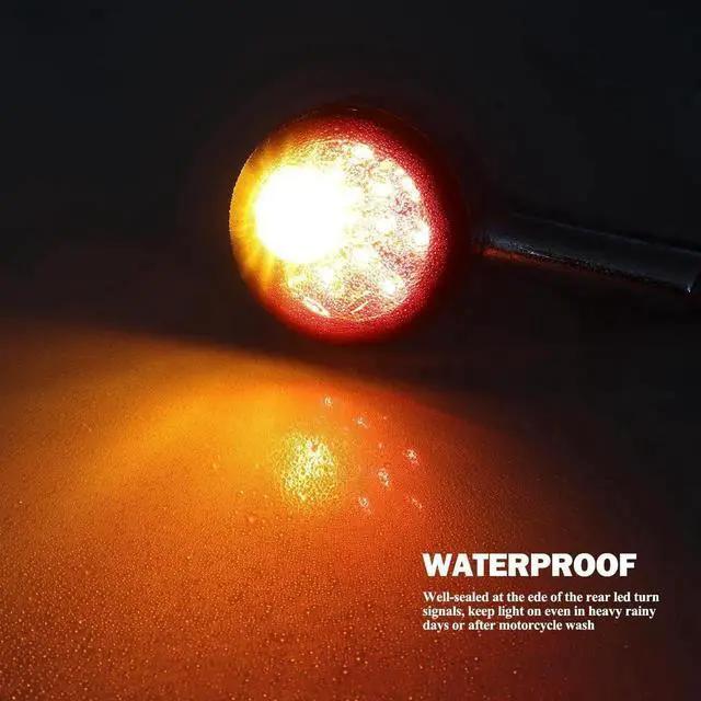 Alt view image 2 of 6 - Chrome Bullet Rear LED Turn Signals, Motorcycle Brake Taillights 12V Tail Lights Compatible with Halrey Sportster 1200 883 Softail Fatboy 1990-2024