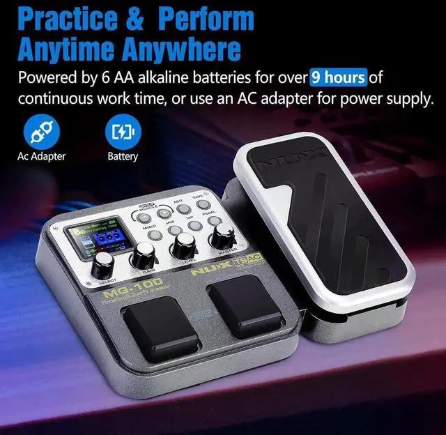 Alt view image 7 of 7 - MG-100 Professional Multi Effects Guitar Pedal, Electric Guitar Effects Pedal with 58 Effects, Guitar Effects Processor with Wah Pedal for Sound Di Electric Guitar Bass Loop Alifier Tube Pedal