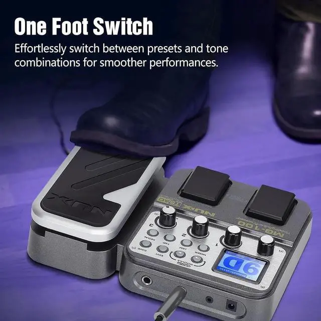 Alt view image 4 of 7 - MG-100 Professional Multi Effects Guitar Pedal, Electric Guitar Effects Pedal with 58 Effects, Guitar Effects Processor with Wah Pedal for Sound Di Electric Guitar Bass Loop Alifier Tube Pedal