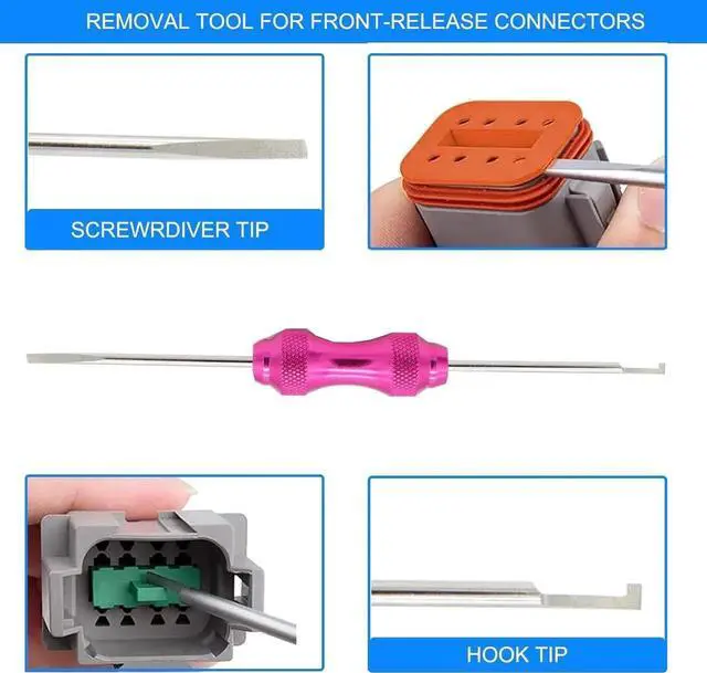 Alt view image 3 of 7 - 601 Pcs for DT Deutsch Connector Kit,Gray 2 3 4 6 8 12 Pin DT Connectors Size 16 Stamped Formed Contacts(14-18AWG),DT Connector Removal Tool Included