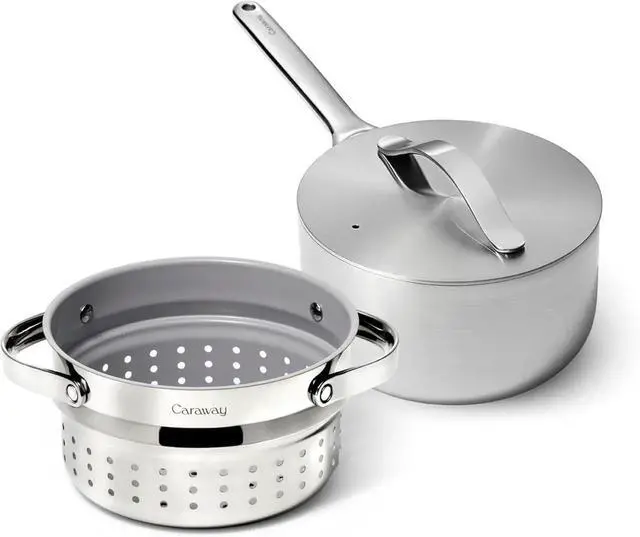 Main image of Stainless Steel Sauce Pan (3 Qt) & Steamer - 5-Ply Stainless Steel - Oven Safe & Stovetop Agnostic - Non Toxic, PTFE & PFOA Free