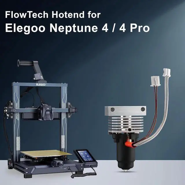 Alt view image 2 of 7 - Microswiss FlowTech Hotend for Neptune 4/4 Pro - Leakproof Nozzle - Cold Nozzle Change - High Flow - All Metal Design - Made in USA