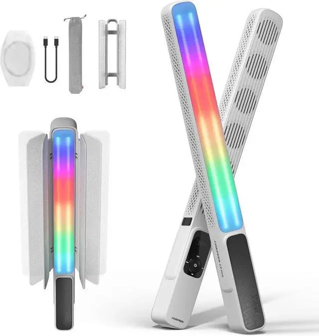 Main image of CINEPEER CF100 100W RGB Light Stick Handheld LED Video Light Wand 2700K-6500K CRI 96+ TLCI 98+ Port Fill Light with 6 Light Effect Continuous Output Photography Tube Combo