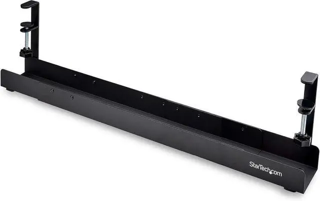 Alt view image 3 of 7 - .com Under Desk Cable Management Tray, Length Adjustable, Clamp-On Installation, No Drilling Required, Black