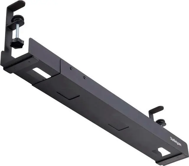 Alt view image 4 of 7 - .com Under Desk Cable Management Tray, Length Adjustable, Clamp-On Installation, No Drilling Required, Black