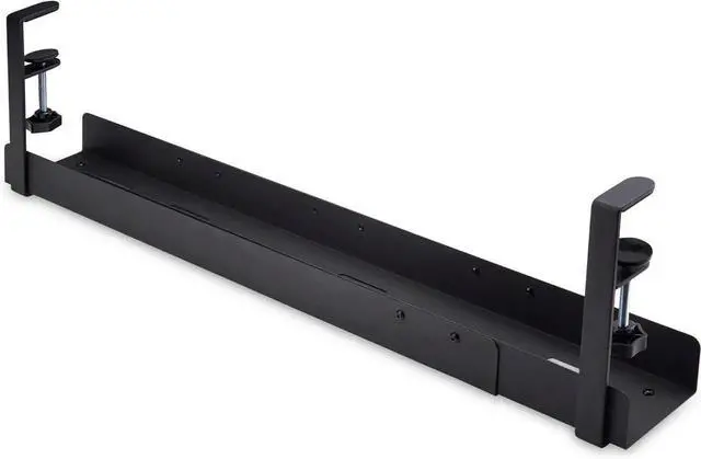 Alt view image 5 of 7 - .com Under Desk Cable Management Tray, Length Adjustable, Clamp-On Installation, No Drilling Required, Black