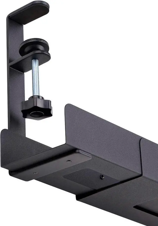 Alt view image 7 of 7 - .com Under Desk Cable Management Tray, Length Adjustable, Clamp-On Installation, No Drilling Required, Black