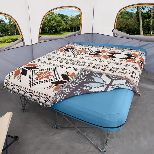 Alt view image 5 of 7 - Camping Cot,Camping Cots for Adults,Folding Camping Cot with Inflatable Air Mattress and Carry Bag,for Outdoor Travel Camp Beach Vacation (not Included The Airpump)