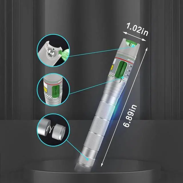 Alt view image 7 of 7 - 2PCS 100KM Visual Fault Locator for Fiber Optic Cables, VFL Supports FC/ST/SC Interfaces, Long-Range Fault Finder, Fiber Light Pen Tester, High-Precision OTDR Mapping Tool for FTTH, Telecom, Datacom