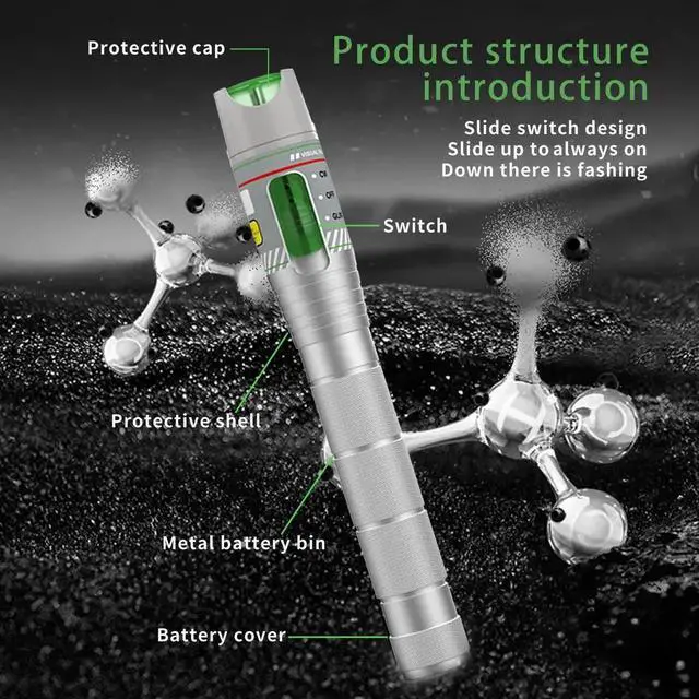 Alt view image 5 of 7 - 2PCS 100KM Visual Fault Locator for Fiber Optic Cables, VFL Supports FC/ST/SC Interfaces, Long-Range Fault Finder, Fiber Light Pen Tester, High-Precision OTDR Mapping Tool for FTTH, Telecom, Datacom