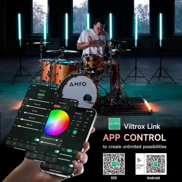 Alt view image 7 of 7 - P12 2 Pack RGB Tube Light, Full Color RGBWY Handheld LED Stick Light Wand with DMX App Control, 11 Pixel Effects 26 Scenes, Built-in Magnet, 2500-8500K, 2500mAh Battery, PD Fast Charging