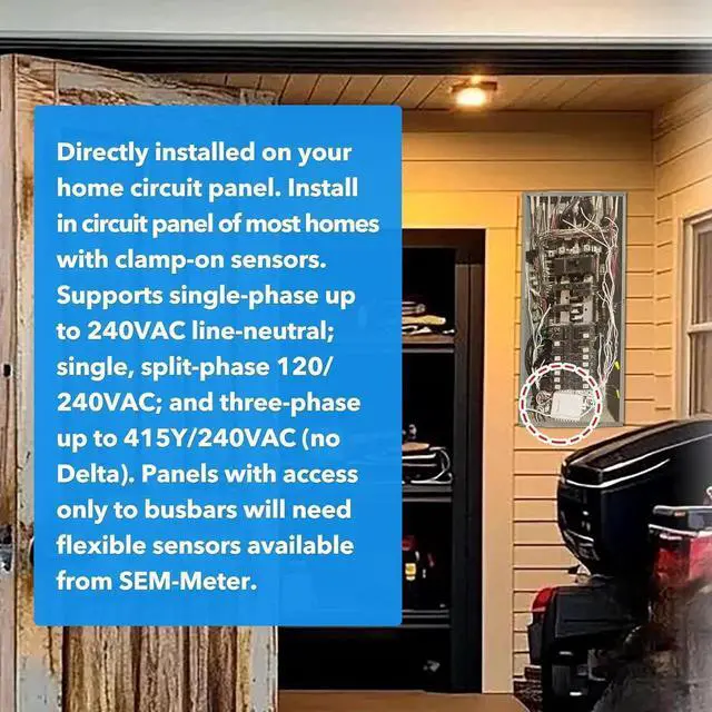 Alt view image 6 of 7 - Sm Home Energy Monitor with 16 50A Circuit Ll Sensors, Measure Power Usage in Real-Time, History with App (16 50A Circuit Ll Sensors) - Compatible with Home Assistant