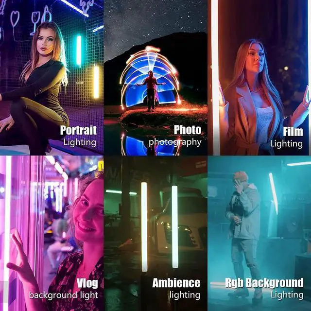 Alt view image 2 of 6 - TLX2 RGB Tube Light LED Full Color Port Video Light with APP DMX Control 2 ft 2800K-8000K CRI96 TLCI97 360° RGB CCT HSI Mode 10 Customiz Light Effects Built in Recharge Battery