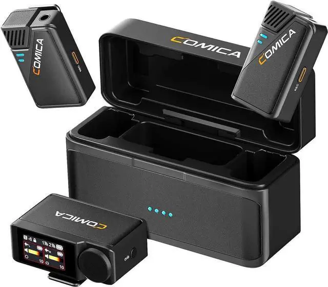 Main image of BooMax Wireless Lavalier Microphone System, 32-Bit Float Mic with 32GB Internal Recording, Touchscreen, Noise Cancellation, Dual Lapel Mics for iPhone, Android, DSLR, Camera, Video, Streaming