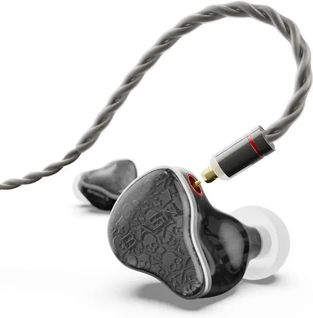 Alt view image 3 of 7 - Bmaster5 in Ear Monitors, 1DLC Diaphragm+4BA 5 Drivers Drummers Headphones with Silver-Plated OFC Cable, Noise Isolation IEM Earbuds for Musicians (Midnight Black)