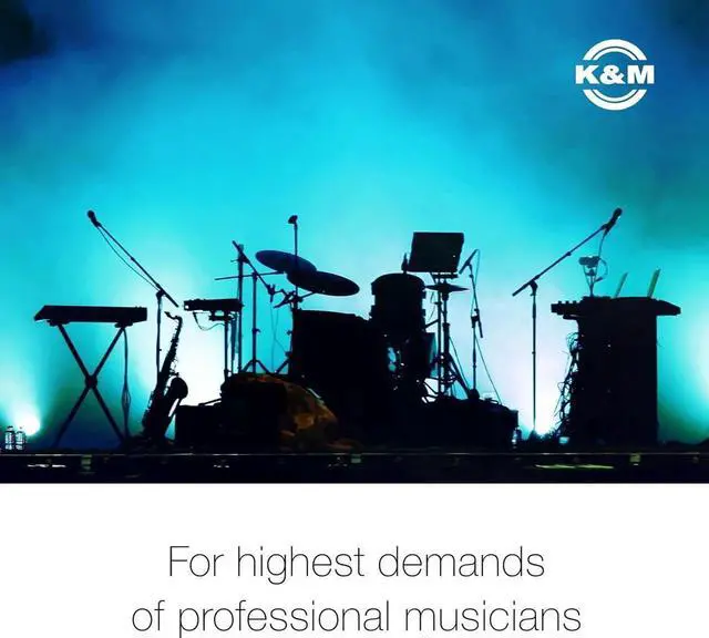 Alt view image 3 of 5 - Konig & Meyer 14940.000.55 Speaker Mounting Fork Stand | Adjustable Width 12- 19 | Two 55 lbs Single Speakers on Slip On Stand | Attach to 1.38 Tube Diameter | German Made | Black