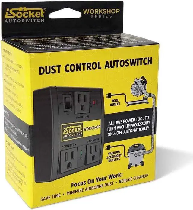 Alt view image 5 of 7 - Automated Vacuum Switch, Dust Control with Automatic Shutoff and Delay - Prnts Inrush Current from Circuit Overload