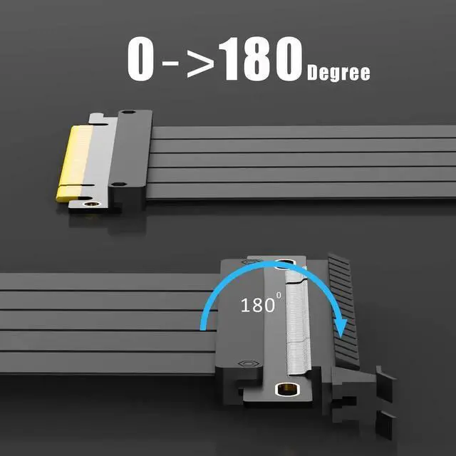 Alt view image 7 of 7 - 400mm PCIe 4.0 X16 Riser Cable for 4.0/3.0 GPUs, Such as GeForce RTX 40/30 Series and AMD Radeon RX7000/RX6000 Series, etc -