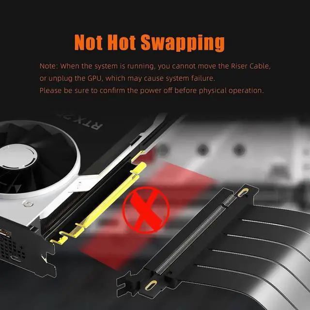 Alt view image 5 of 7 - 400mm PCIe 4.0 X16 Riser Cable for 4.0/3.0 GPUs, Such as GeForce RTX 40/30 Series and AMD Radeon RX7000/RX6000 Series, etc -