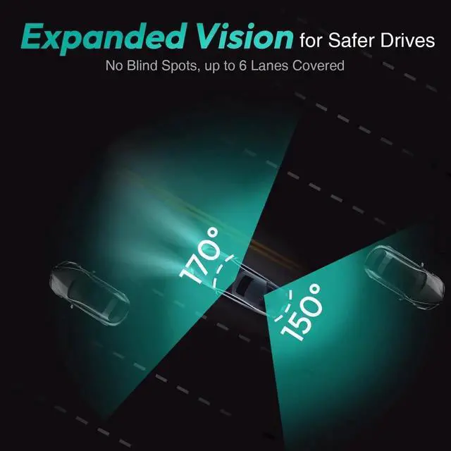 Alt view image 3 of 7 - 4k Dash Cam Front and Rear, 24/7 Parking Monitor with Hardwired Kit, 170° Ultra Wide Dashcam, ADAS, IMX415 Sensor, Night Vision, WDR, Loop Recording, 5G/2.4G WiFi & GPS, Free 64GB Card