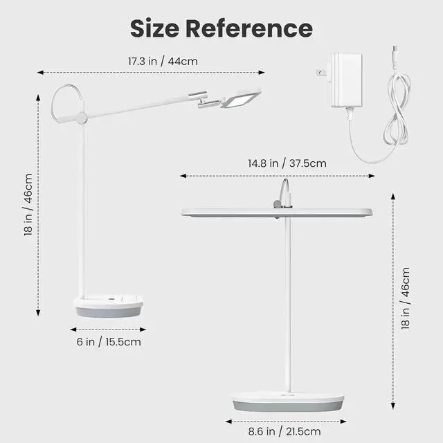 Alt view image 7 of 7 - LED Desk La with CRI 98, Advanced Eye-Caring Bright Desk Light for Crafting, Home Office & Kids Studying, Multi-Angle Adjustae, Dimmae Full Spectrum with Touch & Gesture Control