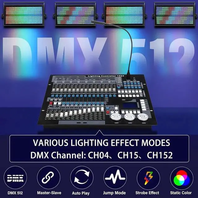 Alt view image 5 of 6 - LED Stage Strobe Light,960 LEDs RGBW DJ Strobe Lights with 48 RGB&8 White Segments by DMX Control Master-Slave Auto Play for Event Stage Club Bar Party Show Wedding Stage Lighting