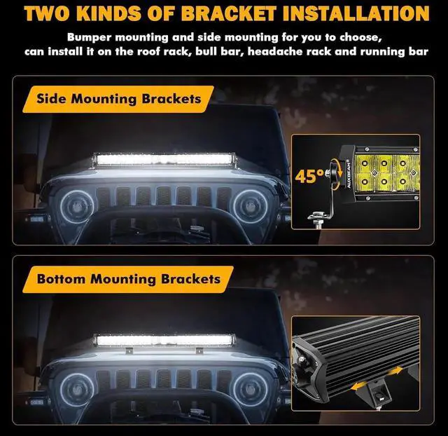 Alt view image 4 of 7 - 32 Inch LED Light Bar, P8/270W Chips Dual Row Off Road Lights Flood Spot Combo Driving Work Light, 33000LM Waterproof Offroad Lights with Wiring Harness for SUV ATV UTV Trucks Jeep Pickup