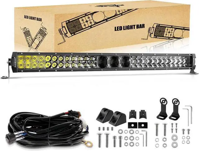 Main image of 32 Inch LED Light Bar, P8/270W Chips Dual Row Off Road Lights Flood Spot Combo Driving Work Light, 33000LM Waterproof Offroad Lights with Wiring Harness for SUV ATV UTV Trucks Jeep Pickup