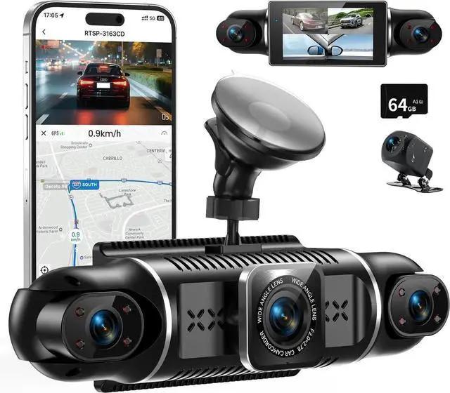 Main image of 4 Channel Car Dash Cam 360° Coverage - Front 2K + Triple 1080P HD Car Camera Built-in WiFi Dash Camera with App, G-Sensor/Night Vision/Parking Mode/Loop Recording Free 64GB SD Card