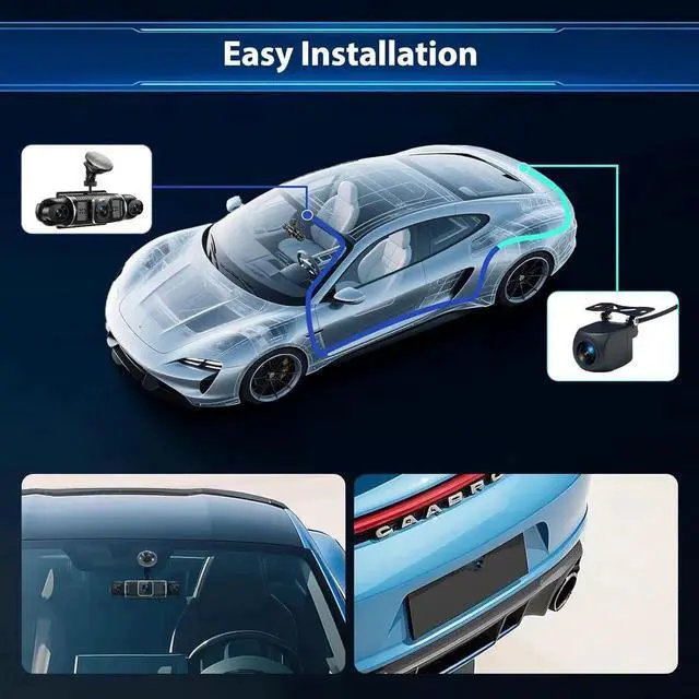 Alt view image 4 of 7 - 4 Channel Car Dash Cam 360° Coverage - Front 2K + Triple 1080P HD Car Camera Built-in WiFi Dash Camera with App, G-Sensor/Night Vision/Parking Mode/Loop Recording Free 64GB SD Card