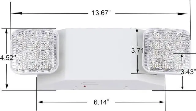 Alt view image 4 of 7 - LED Commercial Emergency Light with Dual Head and Backup Battery, US Standard, AC 120-277V, Hardwired Emergency Light Fixtures for Business Office Power Outages, 12-Pack