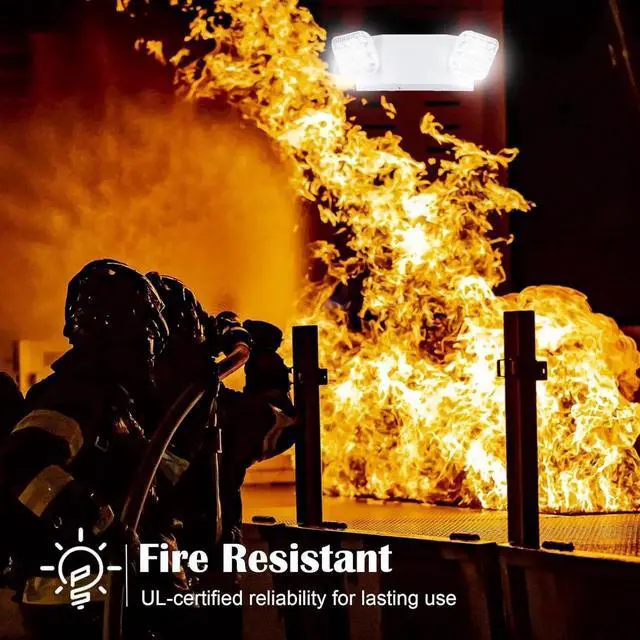 Alt view image 6 of 7 - LED Commercial Emergency Light with Dual Head and Backup Battery, US Standard, AC 120-277V, Hardwired Emergency Light Fixtures for Business Office Power Outages, 12-Pack