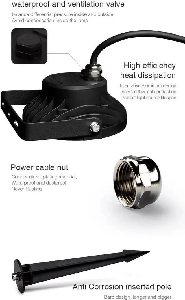 Alt view image 7 of 7 - FUTC02 Miboxer 9W RGB+CCT Outdoor LED Garden Spotlight AC 110V 16 Million Colors Changing,Color Temperature Adjust.Smphone APP Can't Control Directly