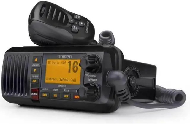 Alt view image 3 of 5 - UM435BK Advanced Fixed Mount VHF Marine Radio, All USA/International/Canadian Marine Channels including new 4-Digit, CDN B Channels, 1 Watt/25 Watt Power, Waterproof IPX8 Submersible, Black