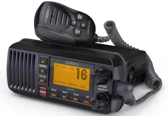 Alt view image 4 of 5 - UM435BK Advanced Fixed Mount VHF Marine Radio, All USA/International/Canadian Marine Channels including new 4-Digit, CDN B Channels, 1 Watt/25 Watt Power, Waterproof IPX8 Submersible, Black