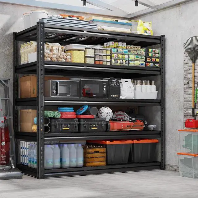 Alt view image 7 of 7 - 48" W Garage Shelving 3000LBS Metal Shelving Heavy Duty Storage Shelves Adjust Metal Shelf 5 Tier Pantry Shelves for Warehouse Garage Basement Pantry 48" W x 24" D x 72" H