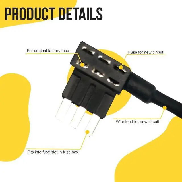 Alt view image 2 of 6 - 10 Pack Micro3 ATM Add-A-Circuit Fuse Tap -Guaranteed Better Fitment- Holder Link for Automotive/Marine Applications 5-Amp Included