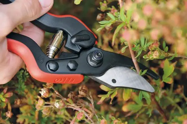 Alt view image 4 of 7 - Pruning Shears (F 160S) - High Performance Swiss Made One-Hand Garden Pruner with Steel Blade w/ Composite Fiber Handle Red