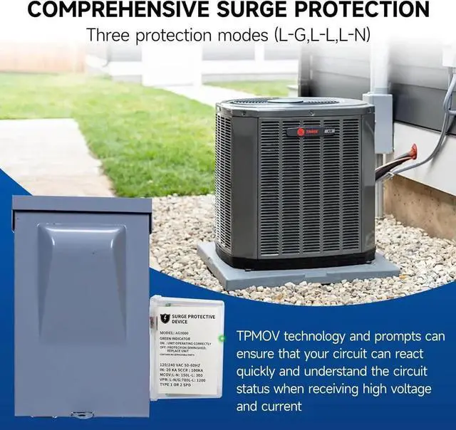 Alt view image 6 of 7 - 120/240 VAC Universal HVAC Surge Protective Device AG3000 TPMOV Technology, Watertight Enclosure, Comprehensive Surge Protection